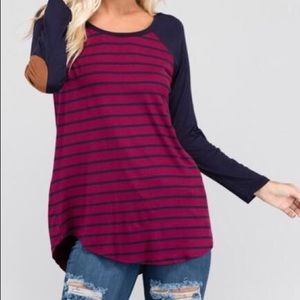 Striped long sleeve top